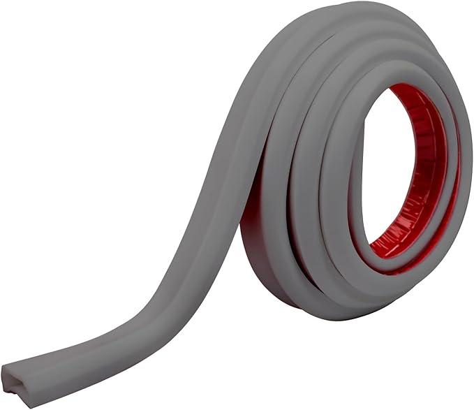 Rubber Bond TV Cord Hider Cable Protector - Strong Self Adhesive Wall Cord Cover Cable Hider - Low Profile Cable Management Wall Cord Concealer Cable Raceway (Grey, 6 Feet)