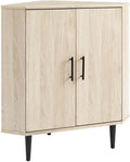 Walker Edison Saxon Mid-Century Modern 2-Door Corner Accent Cabinet 30 Inch Birch