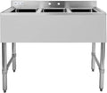 HALLY 3 Compartment Sink of Stainless Steel NSF Commercial Utility Basin with 10" L x 14" W x 10" D Bowl for Bar, Restaurant, Kitchen, Hotel and Home