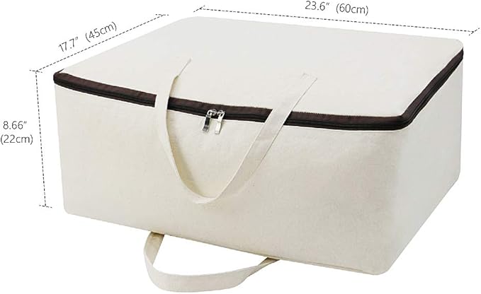 AMJ 5 Pack Oversized Storage Bag for Moving, Packing Supplies, Organizer Tote, Natural Cotton Canvas Zippered Sweater Bag, Reusable and Sustainable (Beige, 5 Pack)