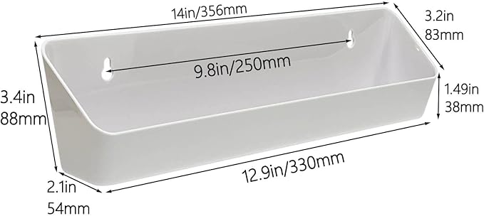 Bueyfolt 14" Kitchen Sink Front Tip-Out Accessory Trays with Mounting Screws, White, 2 Pack (Conventional Open Tray and Accessory Tray with Ring Holder and Soap Dish) Hinges are Not Included