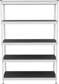 SafeRacks Modular Garage Shelving - 5 Tier Storage Shelves, Tall Metal Rack Shelves for Storage, Heavy Duty Steel Shelf Organizer for Garage, Or Kitchen Pantry (White, 18 x 48 x 72)