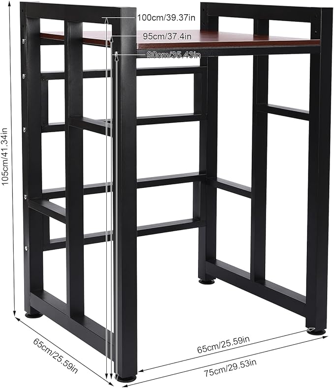 Over Washer and Dryer Shelves,Dryer Storage Shelf,Laundry Room Storage and Organizer Standing Shelf,Height Adjustable Laundry Room Shelves, Load-bearing Capacity 22lbs (Teak Color), KSA--297