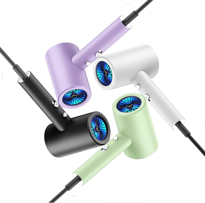 Salon Styling Hair Dryer with Wall Holder【Blue Light Negative Ions】 Fast Drying，High Power HairDryer for Home & Travel【Equipped 360 Rotatable Blow Dryer Stand 】 110V Matte Texture - Graphite Ash