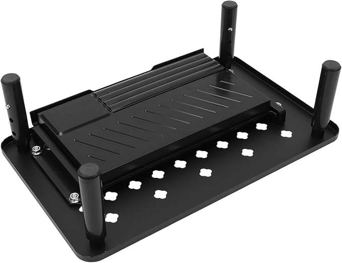 Computer Monitor Stand Riser, Adjustable Height Ergonomic Metal Laptop Stand with Drawer and Ventilation Holes, for Desk Storage Organizer Underneath 20KG Capacity (Black)