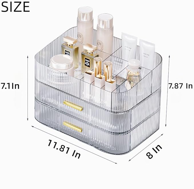 Makeup Organizer with Drawers Stackable Skincare Cosmetic Makeup organization for vanit Bathroom Desk Countertop