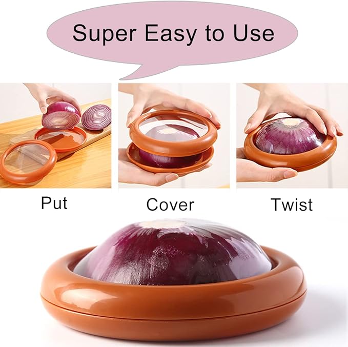 4PCS Fruit and Vegetable Storage Containers For Refrigerator Reusable Food Containers Airtight Veggie Crisper Sealed Box Saver Fresh Keeper for Cut Lemon, Sliced Onion, Half Avocado Tomato Garlic