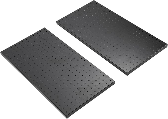 Fafeicy 2Pcs Black Pegboard Metal Wall Panel 24x12 Inches Heavy Duty Organizer for Shop Garage Storage