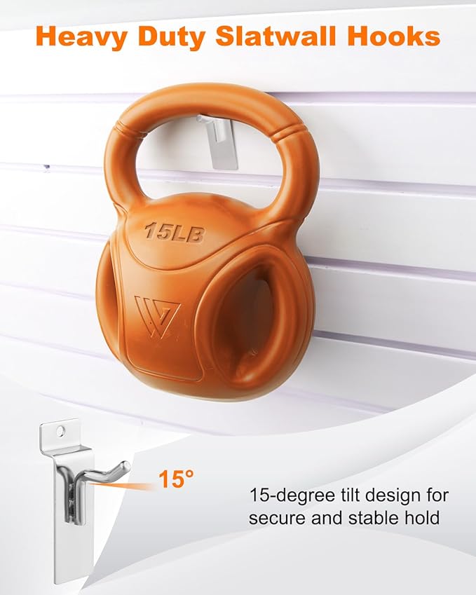 1" Slatwall Hooks, 30 Pack Slat Wall Accessories Hanging Display Hooks for Retail Home Efficient Storage, Sliver