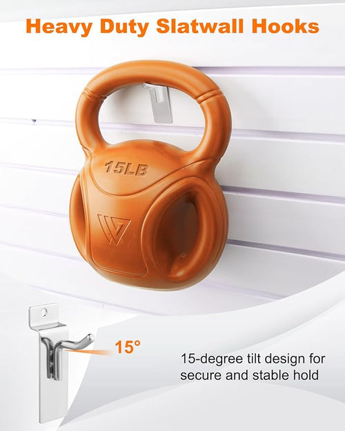 1" Slatwall Hooks, 30 Pack Slat Wall Accessories Hanging Display Hooks for Retail Home Efficient Storage, Sliver