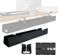 No Drill Under-Desk Cable Management Tray, Desktop Cable Organizer, Fabric Storage Tray, Two Installation Methods, Suitable for Office/Home Use. (13 * 35in)