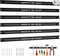 18" Magnetic Tool Holder Strip, 6 Pack Magnet Bar with Mounting Screws, Heavy Duty Magnetic Strips Tool Organizer for Garage Shop Workbench Kitchen Organization (Black)