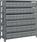 Quantum Storage Systems 1839-624GY Solid Heavy Duty 7 Shelves 45 Super Tuff Euro Gray Bins 39" H x 36" W x 18" D