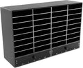 Adjustable Literature Organizer, 32 Compartments Mail Sorter Organizer with 2 Drawers, PVC Desktop File Sorter, Classroom Mailbox Office Mailbox Cubbies for Office, Home, Study Room Black