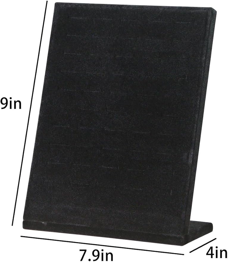 Ring Board Display Stand,Velvet Jewelry Earring Organizer Holder for Selling,Vendors Storage Tray for Multiple Rings (Black*2)