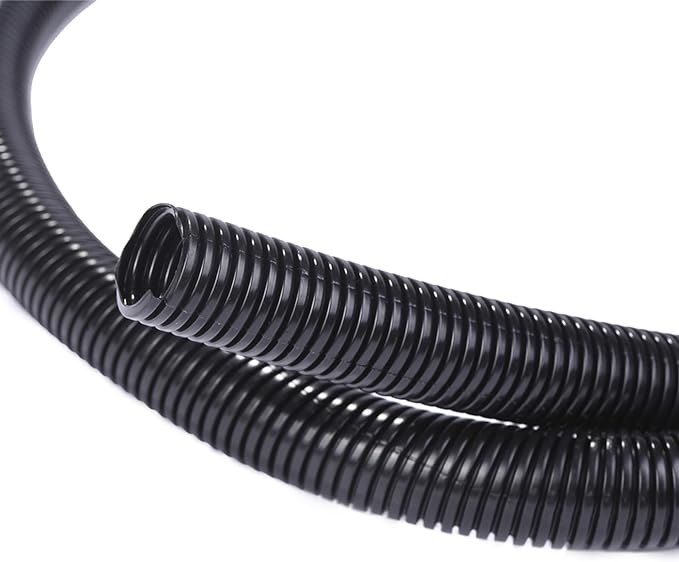 Alex Tech 25ft - 1/2 inch Split Wire Loom Tubing - Black