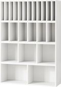 IOTXY DIY Modular Cube Bookcase - CubeXY Customizable Stackable Expandable Combination Set, 23-Cube Open Bookshelf for Books, Fabric Storage Bin, and Vinyl Record Organizer, White