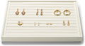 7-Slot Microfiber Ring & Earring Tray Organizer (Beige)
