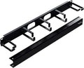 ICC 1U Ring Cable Manager Panel with Cover, Metal, 3" D-Rings, Horizontal and Vertical Cable Management, Rackmount for 19” Network Racks, Black, Single Pack