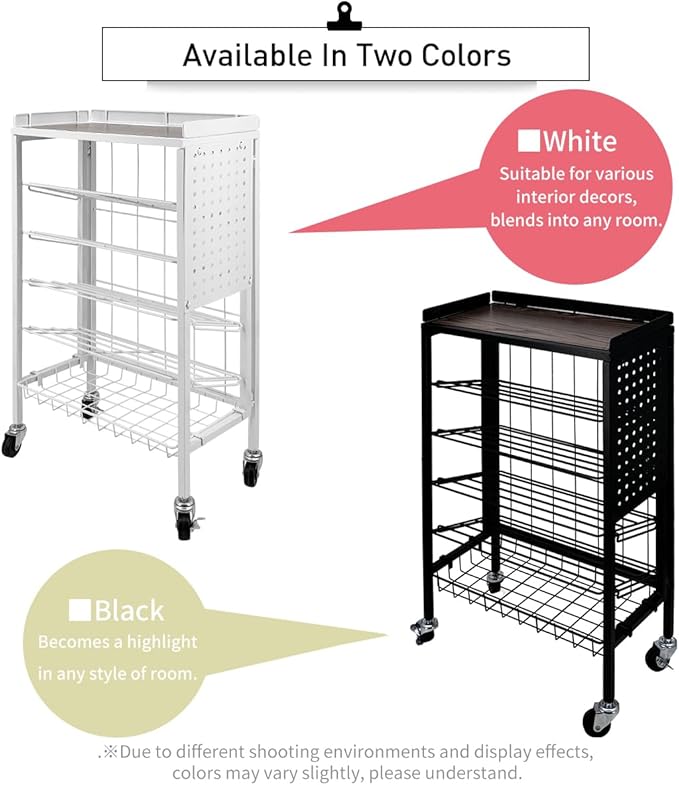 Lumizone Foldable Book Cart 6-Tier Large Capacity Bookshelf Single Sided V-Shaped Sloped Shelves With brake Wheels With PegBoard Slim Rolling Utility Cart Storage Rack, Home Shelves and Office (Black)