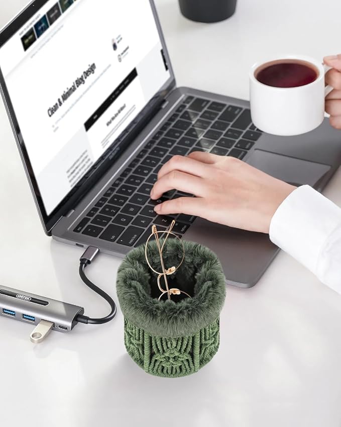 Glasses Holder,Anti-scratch Plush Lined Eyeglass Holder Stand for Nightstand Desk Storage Organizer