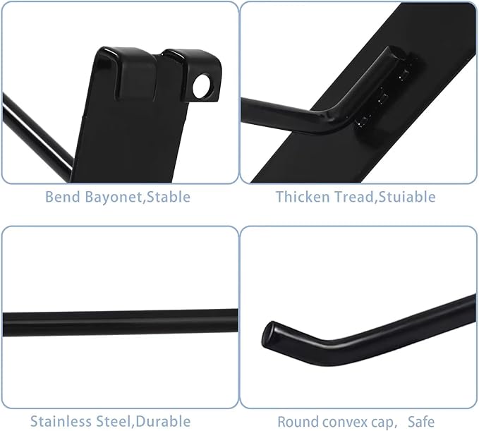 Gridwall Hooks 8 Inch,50PC Display Hooks for Grid Wall, Heavy Duty Gridwall Hook for Grid Wall Panel, Gridwall Peg Hook,Black