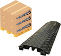 Kable Kontrol Drop Over Floor Cord Cover – 40” Inch Long 2 Channel Cable or Wire Protector – 60 Pcs Bulk Pack - Rubber Ramp for Indoor and Outdoor Use – Black