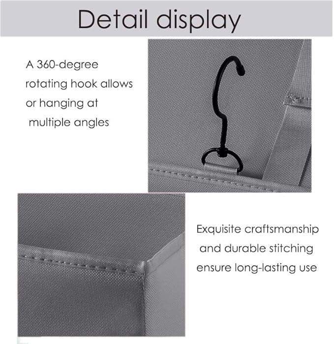 Bedside Caddy Bedside Storage Organizer,Bed Caddy With Thickened Material Suitable for Homes, Dormitories, Hospitals, Cribs, RVs，Great for Magazines,Books,Remote, Phone (Grey)
