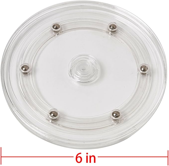9 inch Small Lazy Susan Turntable Acrylic Ball Bearing Rotating Tray for Spice Rack Table Cake Kitchen Pantry Decorating Bathrooms, 30-lb Load Capacity (360˚ Rotation) – Transparent