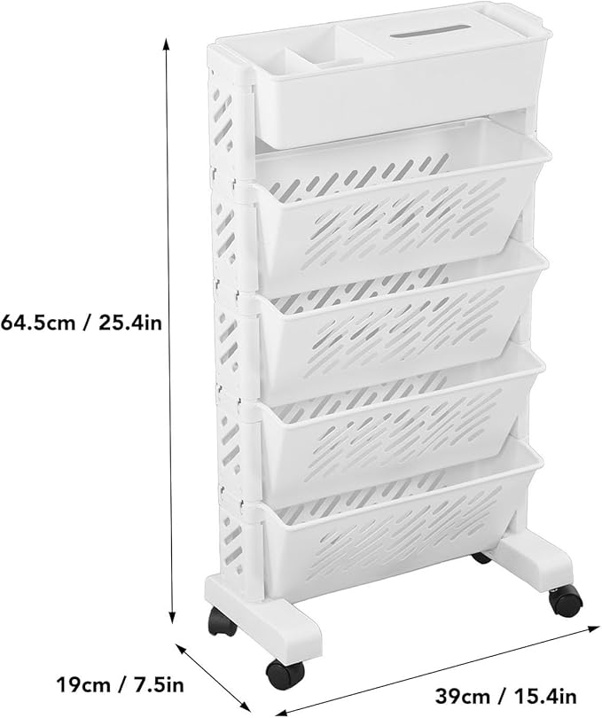 Movable Bookshelf, Portable Bookshelf, Storage Organizer Shelf, Suitable for Use in Study Rooms, Offices, and Living Rooms