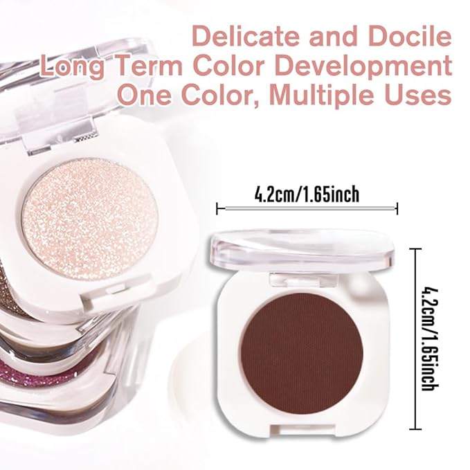 Dark Brown Single Matte Eyeshadow Makeup, Neutral Powde Eye Shadow for Older Women, Coffee Mocha Cocoa Chocolate Brown Matte Singles Eyeshadow Palette Pigmented Waterproof,Girls Christmas Gifts