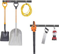 Rubbermaid Garage FastTrack 8-Piece Small Kit Black/Grey All-in-One Rail & Hook Wall Hanging Kit Wall Mounted Storage Solution for Home/Garage