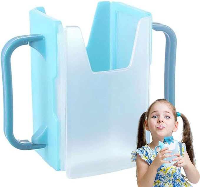 Juice Box Holder - Portable Toddler Drink Pouch Holder, Squeeze Proof Milk Pouch Holder | Reusable Milk Carton Cup Holder, Adjustable Juice Bag Holder, Milk Cup Holder Peerfect for Kids and Toddler