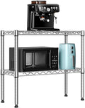 MZG 220 lbs 2 Tier Storage Rack Metal Wire Shelving Unit, Storage Standing Household Shelf Organizer for Laundry Bathroom Kitchen Pantry Closet Garage Utility Room, Chrome 11.8" D x 27.6" W x 23.4" H