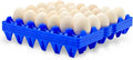 4-Pack Plastic Egg Tray Egg Crate, 30-Egg Flats for Home Chicken Farmers, Stackable & Durable, Great for Storing, Sorting & Shipping, and Reusable (4-Pack Blue)