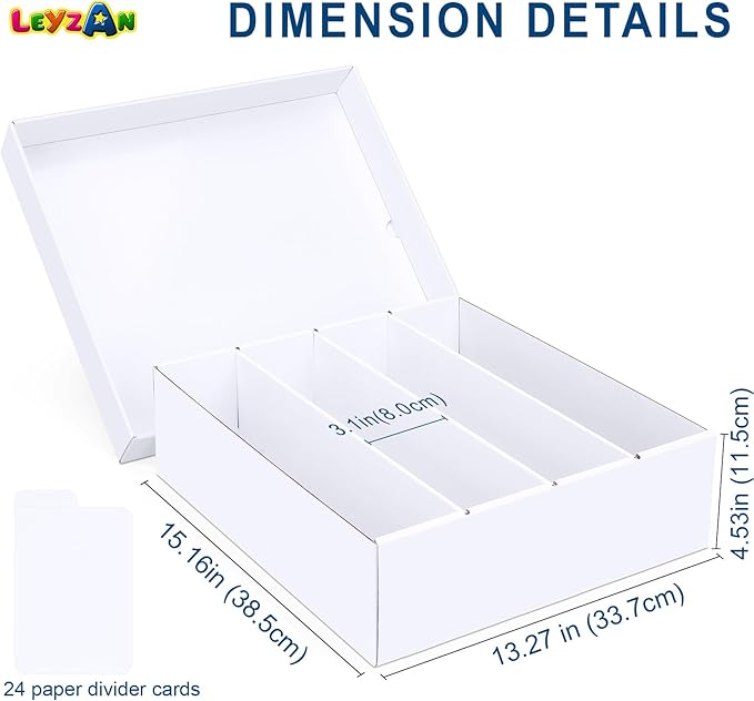 Trading Card Storage Box, 3200 Count Cardboard Storage Box with Divider for Sports, Tcg, Mtg Card(1 Pack)