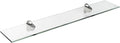 Spancraft Glass H-8x24-Brushed Steel Heron Glass Shelf, Brushed Steel, 8" x 24"