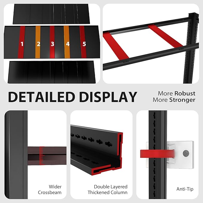 Metal Storage Shelves Unit,5-Tier Adjustable Heavy Duty Garage Shelving,3500LBS Garage Storage Industrial Shelves,Storage Racks,Steel Shelf Suitable for Shop,Warehouse,Basement