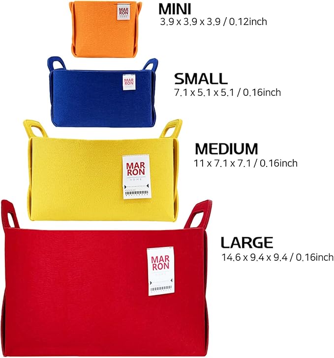 Collapsible Felt CHARCOL Storage Bin Medium 11"x7.1"x7.1" – Foldable Basket with Handles for Closet, Toy Storage, Laundry Room Organization, Decorative Storage Bins for Shelves, Cube