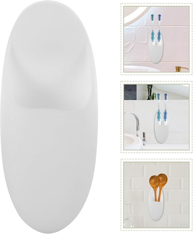 Garneck 2pcs Wall-mounted Toothbrush Holders for Electric Brushes and Shavers Bathroom Organizer with Toothpaste Storage Rack Non-slip Comb and Makeup Tool Stand