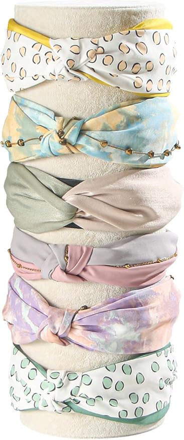 Coward Vertical Beige Headband Holder Organizer, Headband Organizer Display Stand,Hairband Storage Tower for Women Girls (beige velvet)