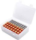 Battery Organizer Storage Box, Garage Case Holder for 24* AA, 30* AAA Batteries (Bag Not Include Batteries Pack) (white)