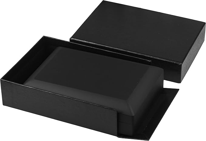 Allure - Small Necklace Box With LED Light, Square Shaped, Elegant Diamond Necklace Case, For Unique Proposal, Engagement Or Wedding, Luxury Black Velvet Interior Jewelry Display Gift Box.