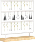 Earring Holder Organizer,Pierced Large Earrings Display Stand For Selling,Small Stud Earring Organizer Rack,Hoop Earring Storage Hanger Tree (White, 3 tier)