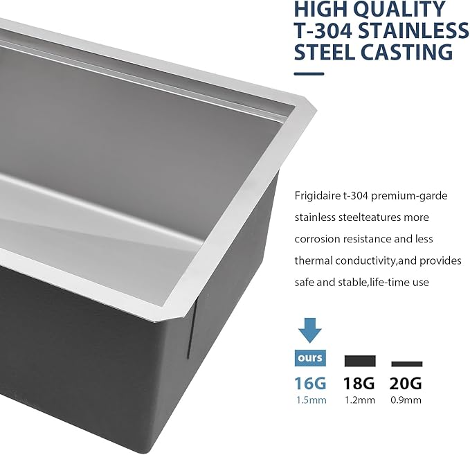 Lordear 30 Inch Undermount Kitchen Sink Workstation 16 Gauge Stainless Steel Under Counter Single Bowl Handmade Kitchen Sinks Basin 30x19x10 Inch
