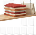 Acrylic Shelf Dividers for Closet Organization: 10" Tall x 12" Deep Closet Shelf Divider for Clothes Sweater Purse - Clear Closet Organizers and Storage Separators for Shelves, 7Pack