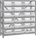 Quantum Storage Systems 1839-110CL Clear-View Sloped Shelving Unit with 4" Shelf Bins, 18 QSB110 Shelf Bins, 18" D x 36" W x 39" H