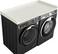 Kaboon Washer Dryer Countertop, Melamine Countertop with Edge Rails - 27.5" Depth x 54" Width Laundry Room Organization, White