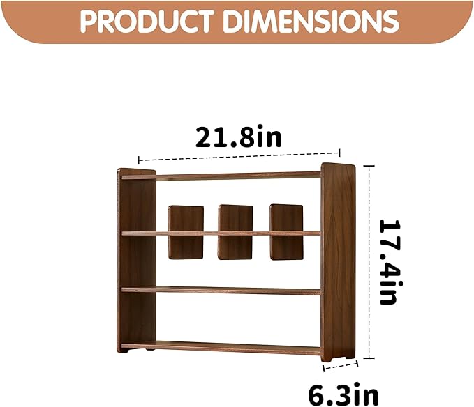 Coffee Cup Holder for Countertop Walnut Wood Coffee Mugs Holder for Kitchen Mug Display Rack (4-Tier Walnut wood A)