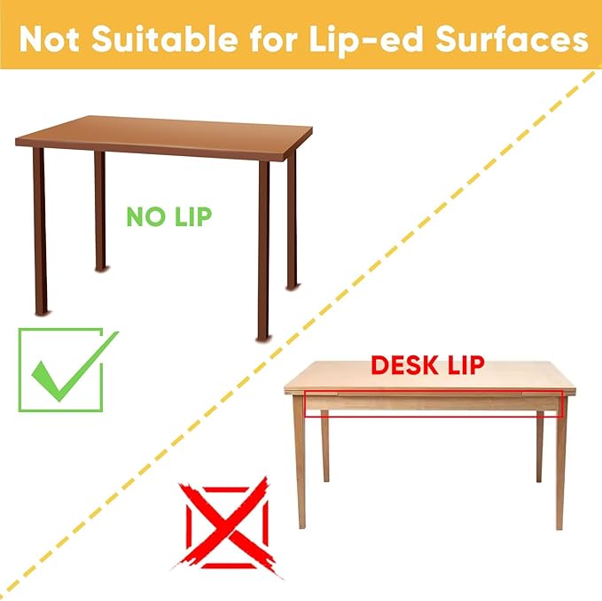 2 Pack Under Desk Hanging Shelf Drawer Organizer, Attachable Plastic Hidden Storage Tray, Easy Adhesive Mount Holder for Standing Tables, Office, Counters, Cabinets, Workstations - Black